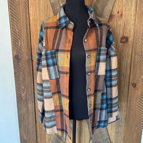 Source Unknown Tops - Medium Weight Fall Multicolor Flannel Shirt - 💯 Polyester never worn